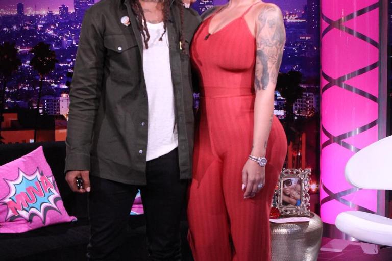 Splurge: Amber Rose’s Instagram House of CB Devi Red Strappy Bandage Jumpsuit