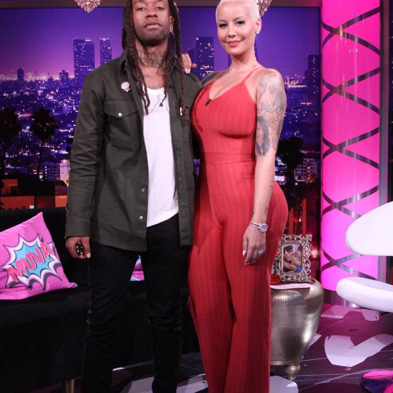 Splurge: Amber Rose’s Instagram House of CB Devi Red Strappy Bandage Jumpsuit