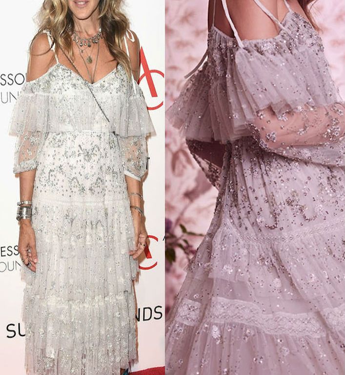 Hot! or Hmm… Sarah Jessica Parker’s 2016 ACE Awards Needle & Thread Resort 2017 White Supernova Ruffled Open Shoulder Dress