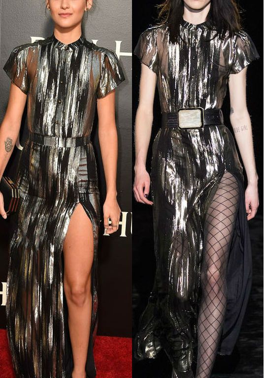 Hot! or Hmm… Sofia Black D’Elia’s <em>Ben Hur</em> Los Angeles Premiere Emanuel Ungaro Fall 2016 Black and Metallic Slit Gown