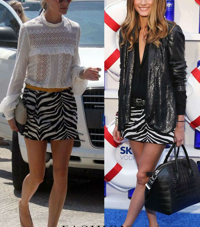 When Did She Wear It Better? Olivia Palermo in Zara’s Zebra Pattern Jacquard Mini Skirt