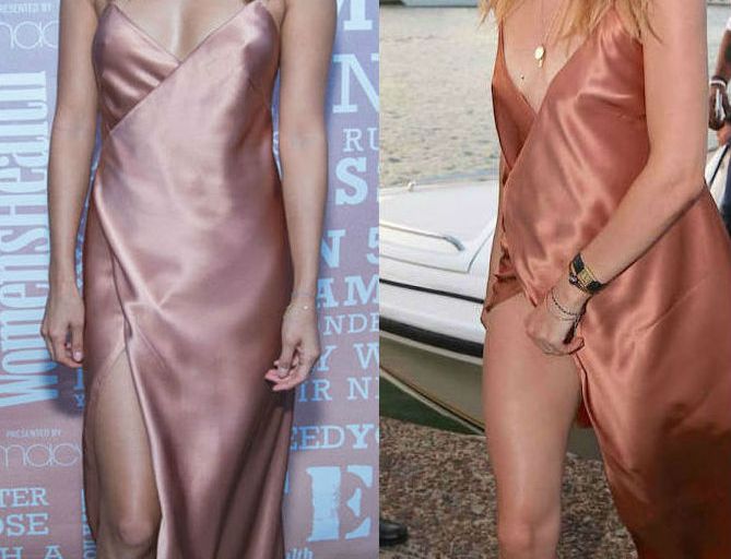 Who Wore It Better? Jamie Chung vs. Doutzen Kroes in Michelle Mason’s Silk Satin Wrap Gown