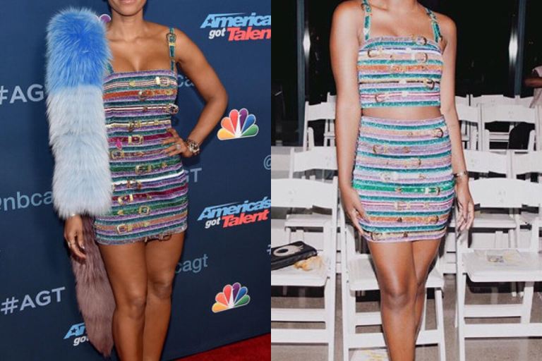 Who Wore it Better? Mel B vs Justine Skye in Discount Universe Glitter Belt Dress