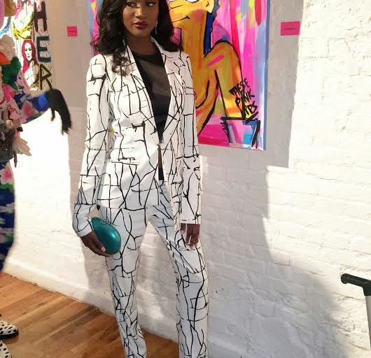 Hot! Or Hmm…: Miss USA 2016 DeShauna Barber’s Instagram Karigam Spring 2016 Black and White Cracked Print Pant Suit