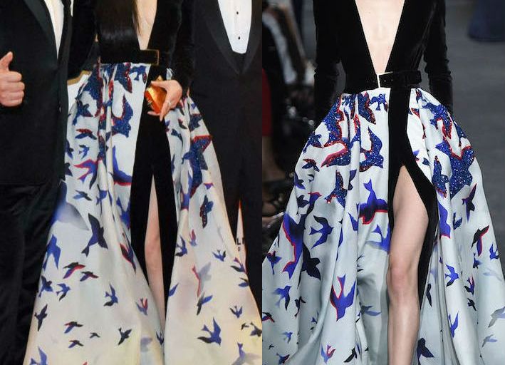 Hot! or Hmm… Fan Bingbing’s <em>The Magnificent Seven</em> 2016 Toronto International Film Festival Premiere Elie Saab Fall 2016 Couture Full Skirted Bird Embellished Gown