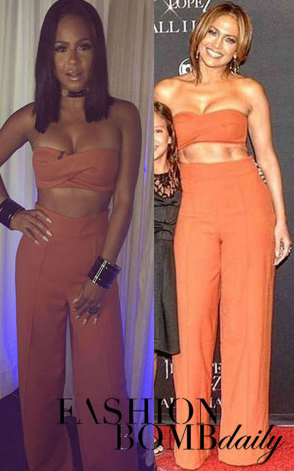 Who Wore It Better? Christina Milian vs. Jennifer Lopez in House of CB’s Rosalva Russett Two Piece Bustier Trouser Set