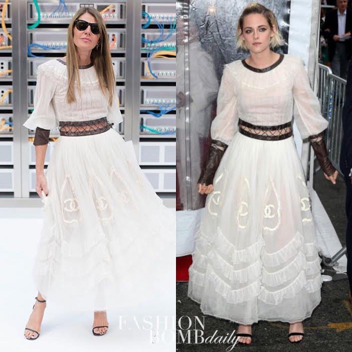 Who Wore it Better? Anna Dello Russo vs Kristen Stewart in Chanel ‘s Fall 2016 White Ruffle Dress