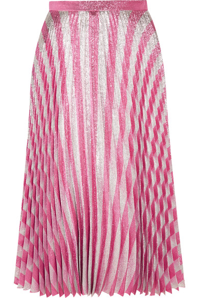 Bomb Product of the Day: Gucci’s Pleated Striped Stretch-Silk Midi Skirt