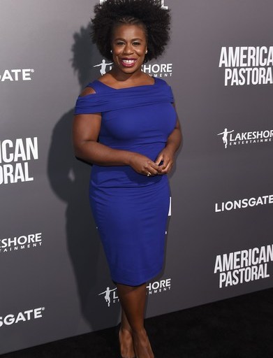 Splurge: Uzo Aduba’s American Pastoral Screening Escada’s Fall 2016 Cold-Shoulder Cap Sleeve Dress