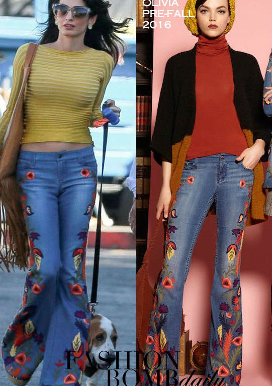 Hot! or Hmm… Amal Clooney’s Los Angeles alice + olivia Pre-Fall 2016 Floral Embroidered Flare Jeans