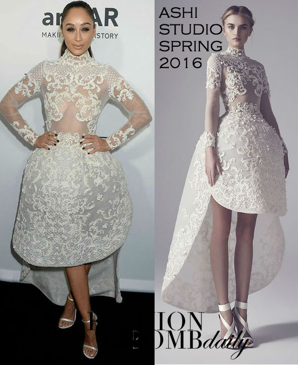 Hot! or Hmm… Cara Santana’s 2016 amfAR Inspiration Gala Ashi Studio Spring 2016 White Embellished High Neck Gown