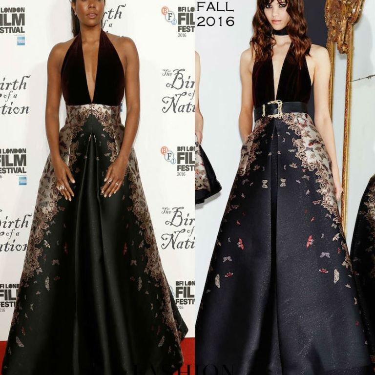 Hot! or Hmm… Gabrielle Union’s <em>The Birth of a Nation</em> 60th BFI London Film Festival Premiere Screening Zuhair Murad Fall 2016 Black Halter Embroidered Gown