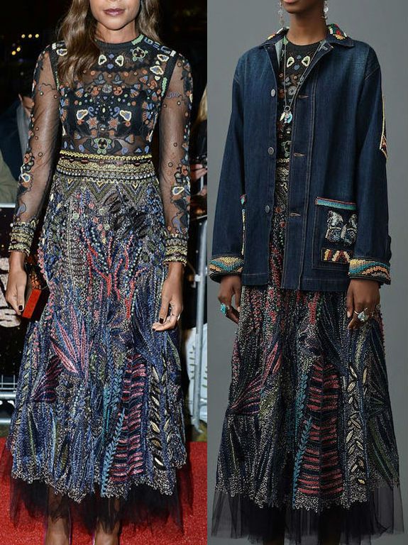 Hot! or Hmm… Naomie Harris’s <em>Moonlight</em> Official Competition 60th BFI London Film Festival Screening Valentino Resort 2017 Multicolor Beaded Tulle Dress