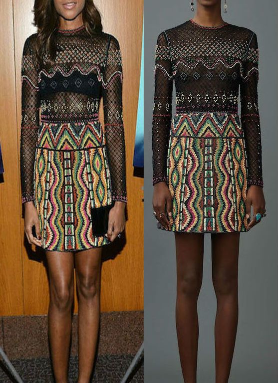 Hot! or Hmm… Naomie Harris’s <em>Moonlight</em> Los Angeles Premiere Valentino Resort 2017 Multicolor Long Sleeve Beaded Mini Dress