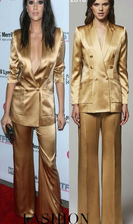 Hot! or Hmm… Shay Mitchell’s 2016 Outfest Legacy Awards Kayat Fall 2016 Gold Double Breasted Suit