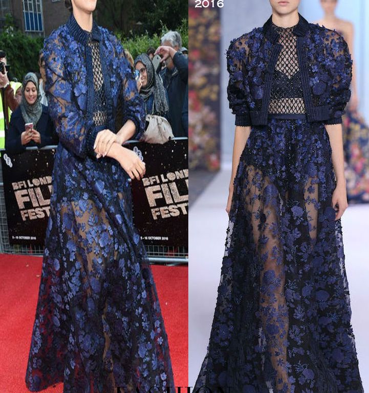 Hot! or Hmm… Sonam Kapoor’s <em>Mirzya</em> Love Gala 60th BFI London Film Festival Screening Ralph & Russo Fall 2016 Couture Midnight Blue Tulle Skirt and Bomber Jacket