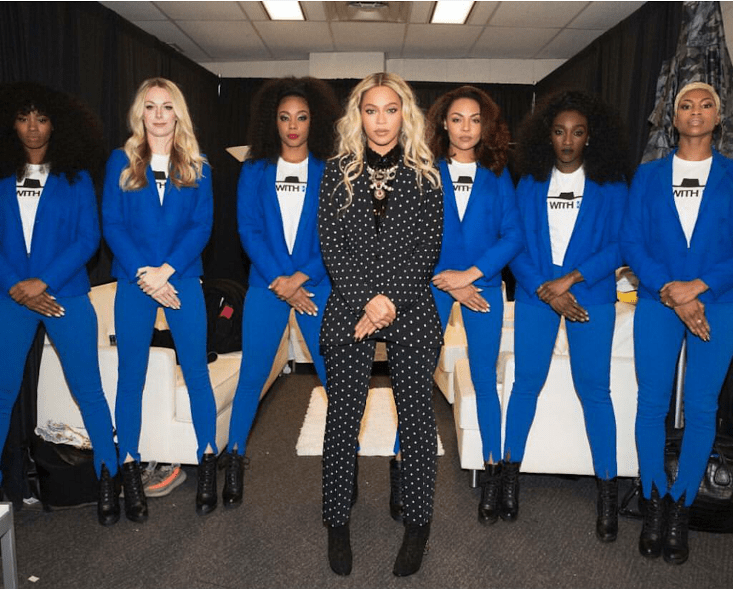 Splurge: Beyonce’s <i>Get Out The Vote</i> Cleveland Concert $2,630 Givenchy Cross Print Blazer and $650 Crepe Ankle-Grazer Trousers