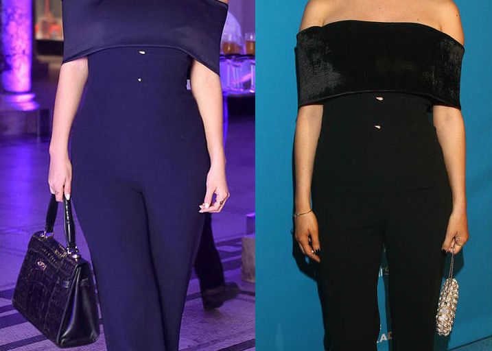 Who Wore It Better? Betty Bachz vs. Camilla Luddington in Galvan’s $1,650 Velvet Off-the-Shoulder Jumpsuit
