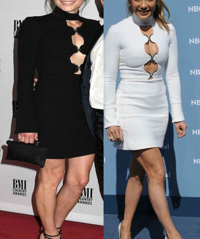 Who Wore It Better? Jessica Craig vs. Jennifer Lopez in David Koma’s $1,568 Cutout Stretch Wool Dress