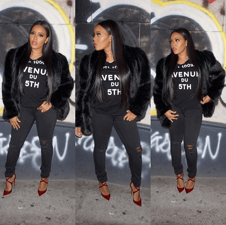 Splurge: Angela Simmons’s Instagram Foofi & Bella Black Cropped Faux Fur Hood Coat