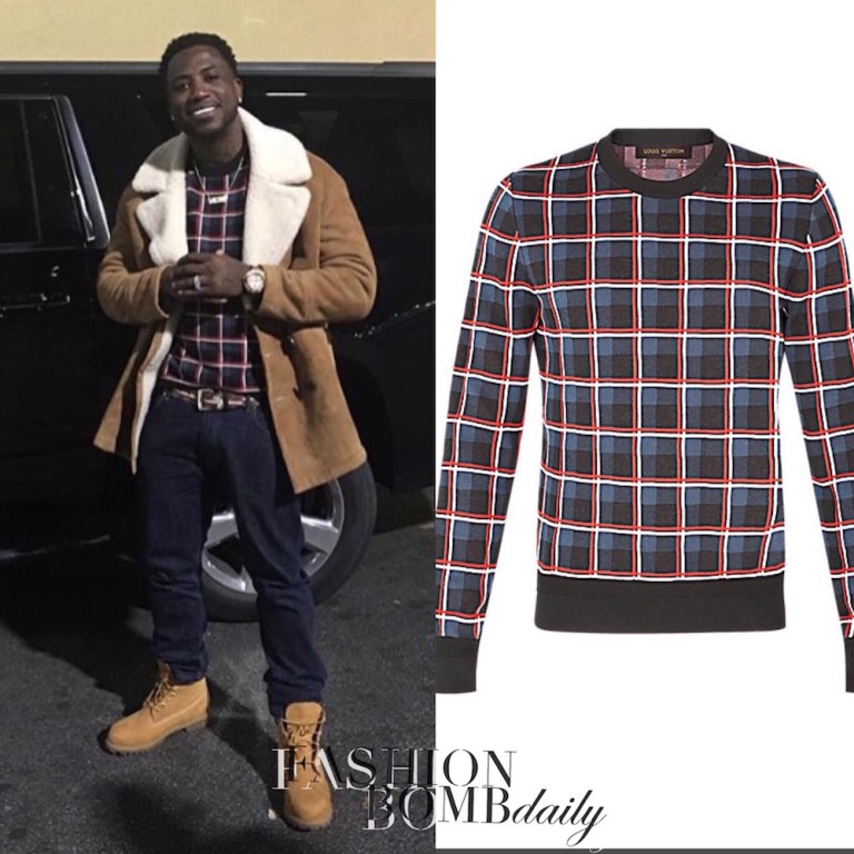 Men’s Fashion Flash: Gucci Mane’s Instagram Louis Vuitton Check Jacquard Sweater