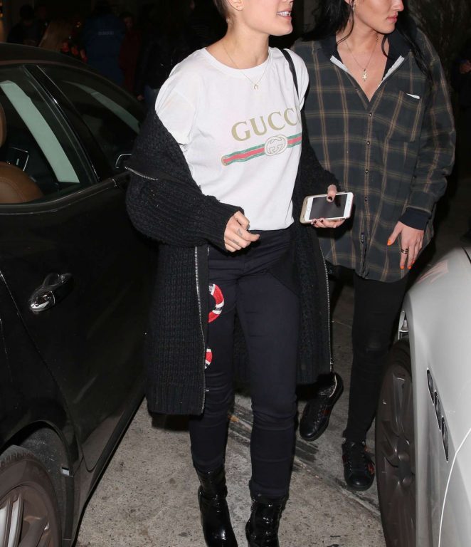 Splurge: Halsey’s Catch LA $425 Gucci Logo Print Cotton T-Shirt and $936 Serpent Embroidered Skinny Mid-Rise Jeans