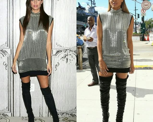 Who Wore It Better? Sara Sampaio vs. Ciara in Haney’s Sleeveless Silver Sweater Dress