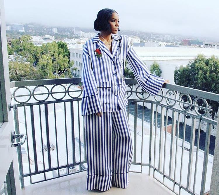 Hot or Hmm… Kelly Rowland’s Instagram Off White’s Resort 2017 Striped Pajama-Inspired Set