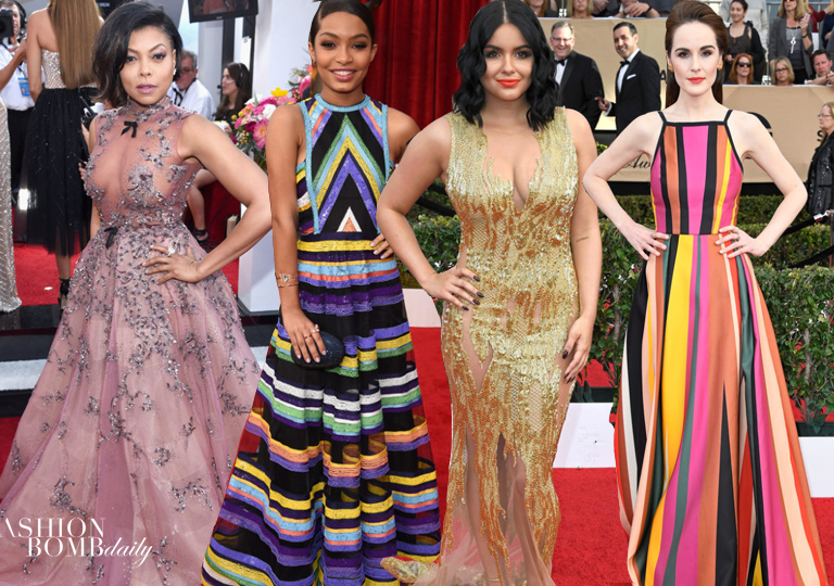 On the Scene: The 23rd Annual Screen Actors Guild Awards with Kerry Washington in Roberto Cavalli, Taraji P. Henson in Reem Acra, Tracee Ellis Ross in Ulyana Sergeenko, and More!