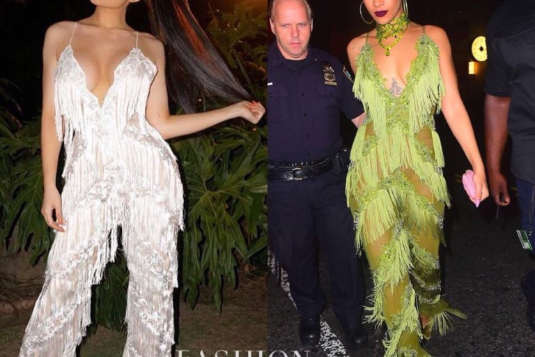 Who Wore it Better? Rihanna vs. Kylie Jenner in The Dolls House Fashion Fringed Cami Jumpsuit