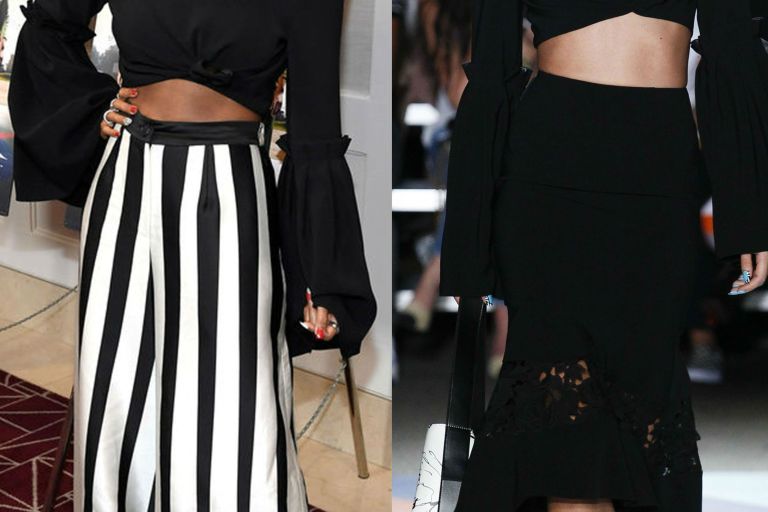 Hot! or Hmm… Janelle Monae’s <em>Hidden Figures</em> West Hollywood Screening Christian Siriano Spring 2017 Bell Sleeve Crop Top and Tome Spring 2017 Black and White Striped Trousers