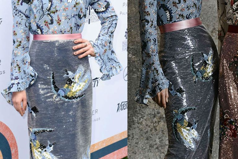 Hot! or Hmm… Ruth Negga’s Variety Creative Impact Awards Erdem Pre-Fall 2017 Floral Embroidered Bell Sleeve Blouse and Blue Beaded Midi Skirt