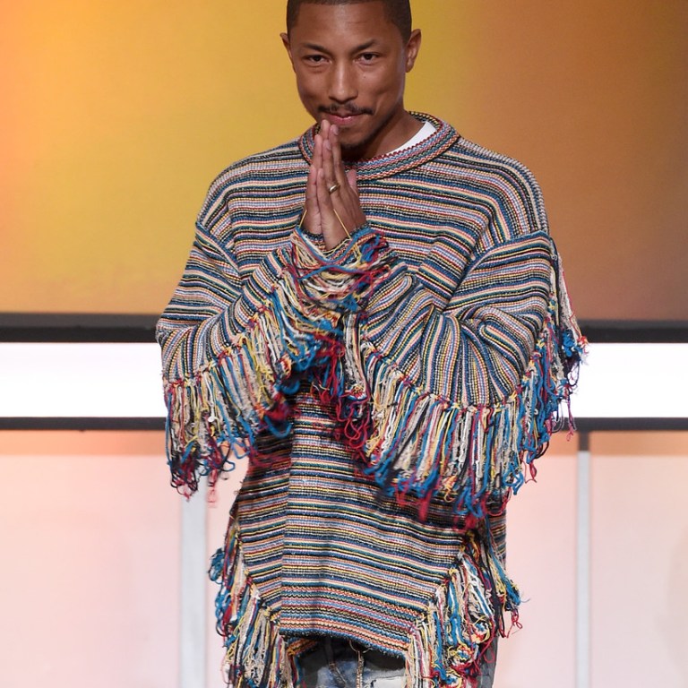 Men’s Fashion Flash:  Pharrell Williams’s BET American Black Film Festival Honors Stella McCartney Fringe Sweater
