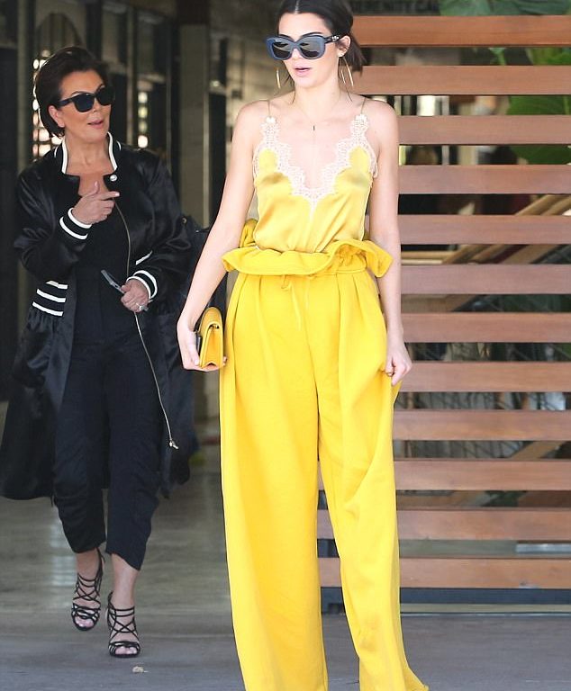 Hot! or Hmm… Kendall Jenner’s LA Gucci Silk Cami and Kendall & Kylie Paperbag Sweatpants