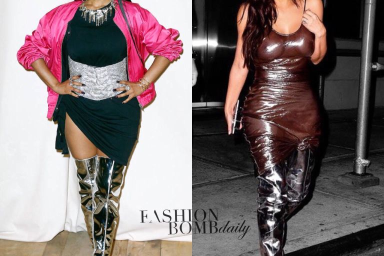 Who Wore it Better? Nicki Minaj vs Kim Kardashian in Balenciaga’s Silver Thigh High Boots