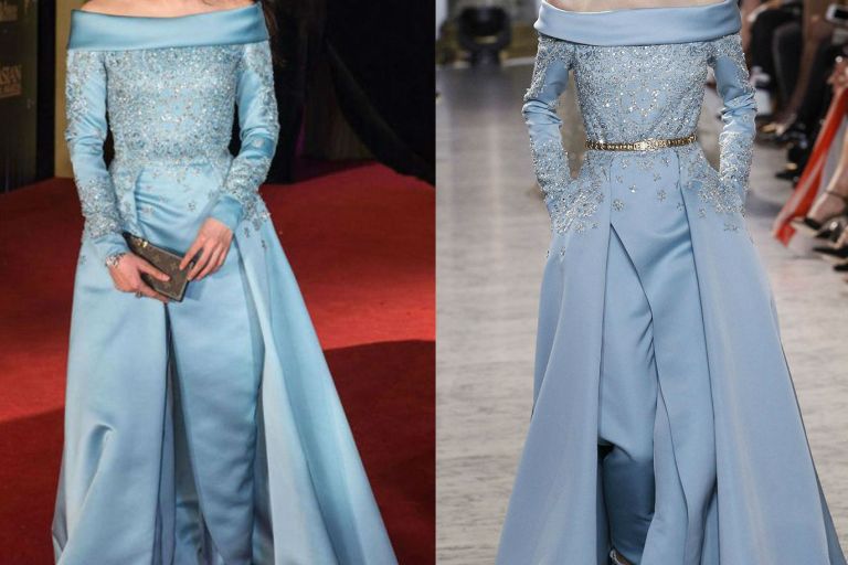 Hot! or Hmm… Fan Bingbing’s 11th Asian Film Awards Elie Saab Spring 2017 Couture Blue Off the Shoulder Embellished Jumpsuit