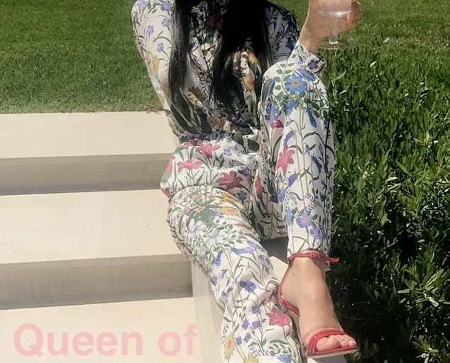 Splurge: Kourtney Kardashian’s Easter Gucci New Flora Print Oversized Shirt and Matching Silk Pajama Pants