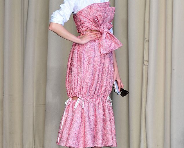 Splurge: Olivia Culpo’s Hollywood ADEAM Resort 2017 Collared Bustier and Drawstring Parachute Skirt