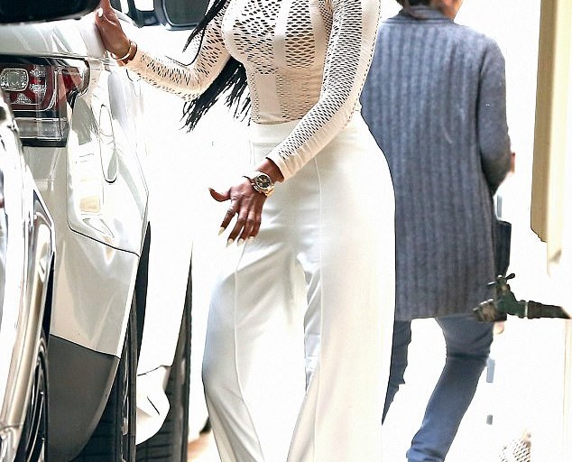 Steal: Melanie Brown’s LA House of CB Ayanna Blush Lycra Knit Cut Out Bodysuit