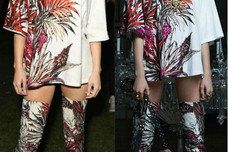 Hot! or Hmm… Hailee Steinfeld’s Coachella 2017 Nylon Magazine Midnight Garden Party Fausto Puglisi Pre-Fall 2017 Floral Print T-Shirt Dress and Thigh-High Boots