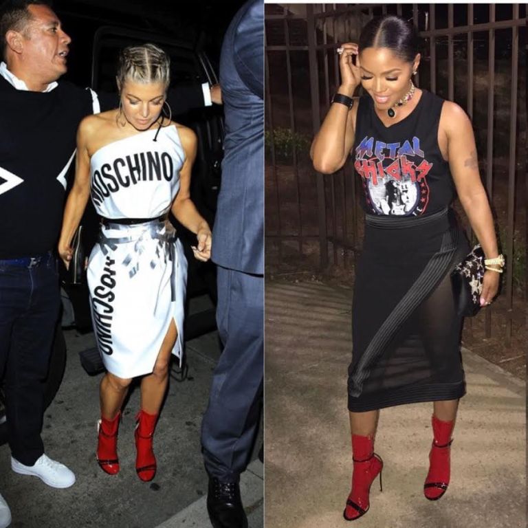 Who Wore it Better? Fergie vs Rasheeda Frost in Gucci’s Isle Latex and Patent Leather Sandals