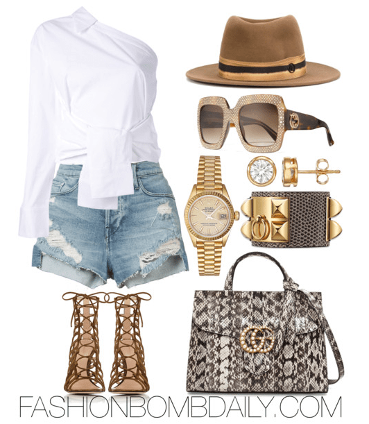 Spring 2017 Style Inspiration: 4 Ways to Rock the One-Shoulder Poplin Shirt Trend