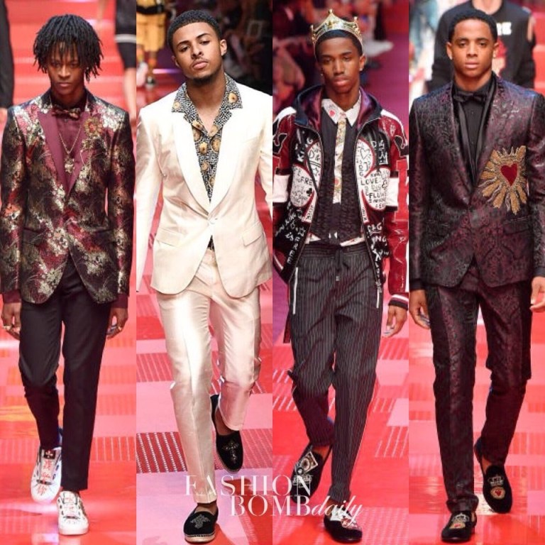 Christian Combs, Diggy Simmons, Cordell Broadus and More Rock the Runway for Dolce & Gabbana’s Spring 2018 Menswear Show in Milan