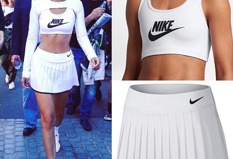 Steal: Bella Hadid’s Paris French Open $35 Nike Sports Bra and $65 Tennis Skirt