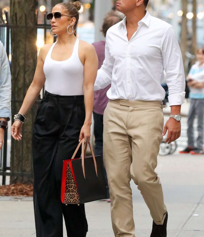 Splurge: Jennifer Lopez’s Kappo Masa Restaurant New York City Christian Louboutin Paloma Two-Tone Leather Spiked Leopard Print Side Handbag