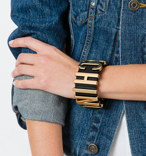 Bomb Product of The Day: Moschino’s Logo Leather Bracelet