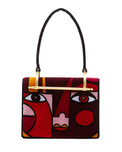 Bomb Product of The Day: Prada’s Abstract Top Handle Velvet Bag