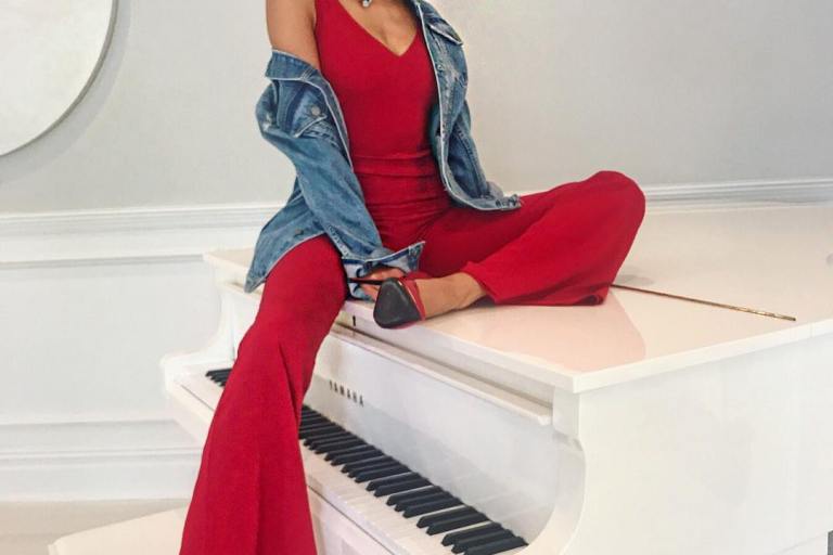 Splurge: Olivia Culpo’s Instagram $1,200 Haney Red Gloria Jumpsuit