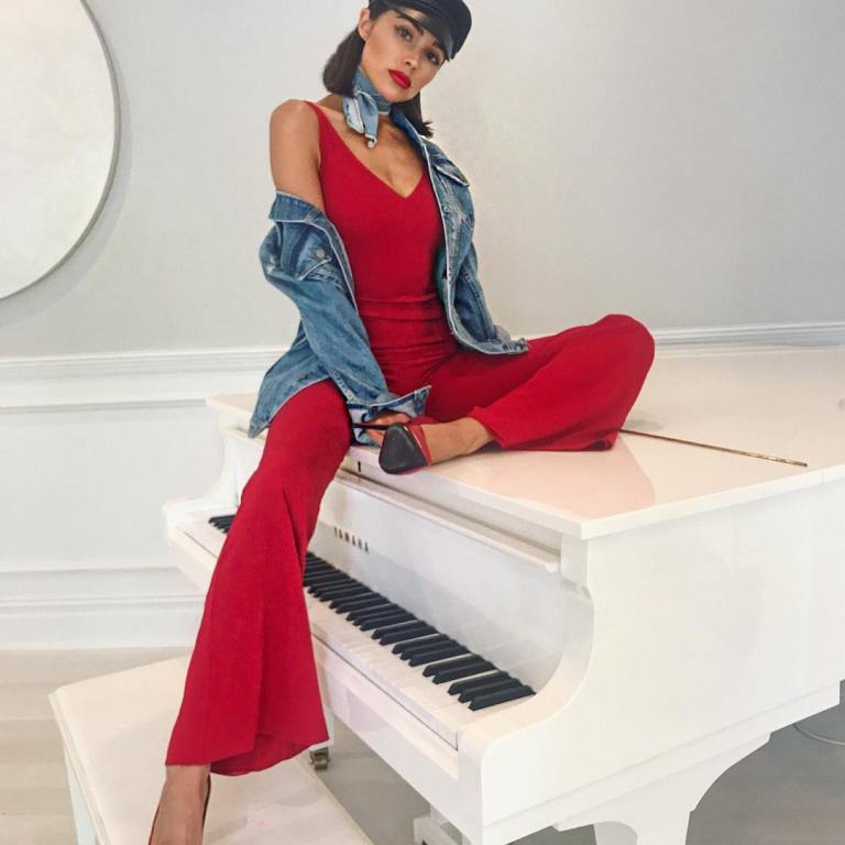 Splurge: Olivia Culpo’s Instagram $1,200 Haney Red Gloria Jumpsuit