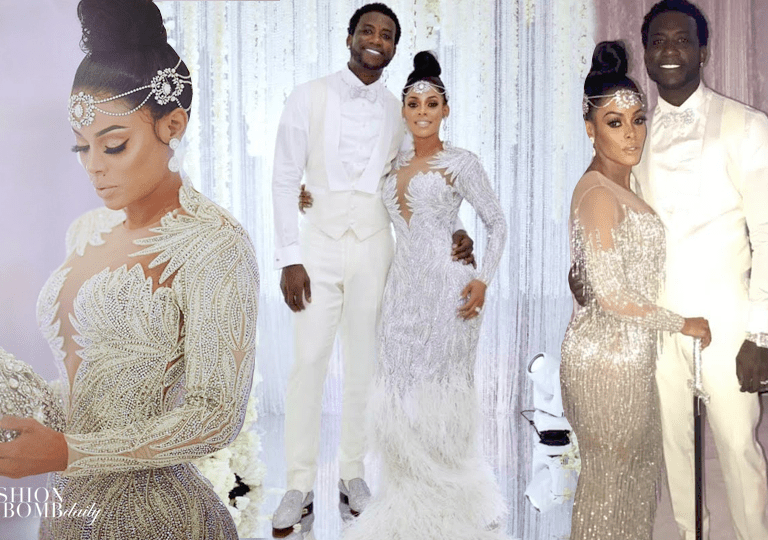 Congratulations to the Wopsters! Keyshia Kaoir and Gucci Mane Wed with Keyshia in $40,000 Custom Charbel Zoe Wedding Gown and $10,000 Youseff Al Jasmi Dress and the Gucci in Custom Hideoki Bespoke